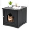 Multi-Function Cat House Nightstand Table with Hidden Litter Box